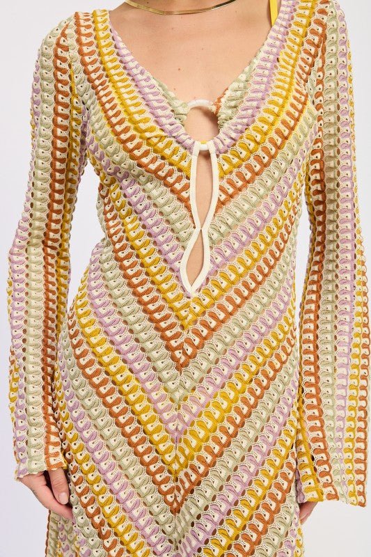 MAXI LONG SLEEVE CROCHET DRESS - Robbi & Angel