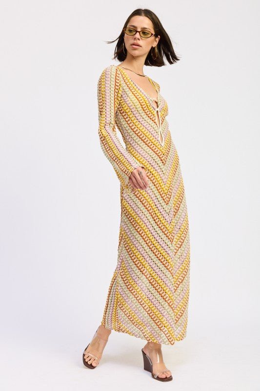 MAXI LONG SLEEVE CROCHET DRESS - Robbi & Angel