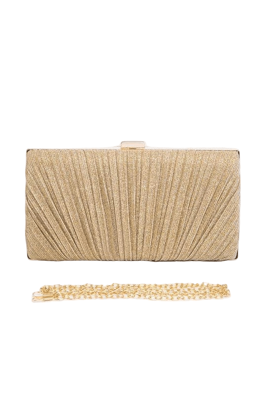 Metallic Pleated Bridal Party Box Clutch - Robbi & Angel