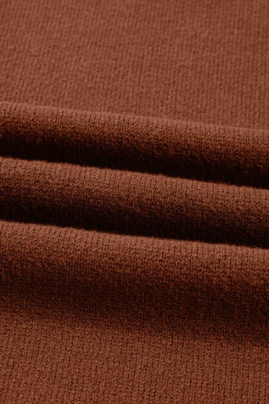 Mia Center Seam Shift Long Sleeve Mid Length Sweater Dress With Pockets - Robbi & Angel