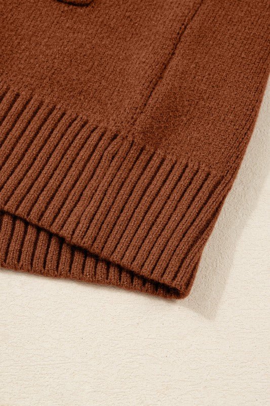 Mia Center Seam Shift Long Sleeve Mid Length Sweater Dress With Pockets - Robbi & Angel