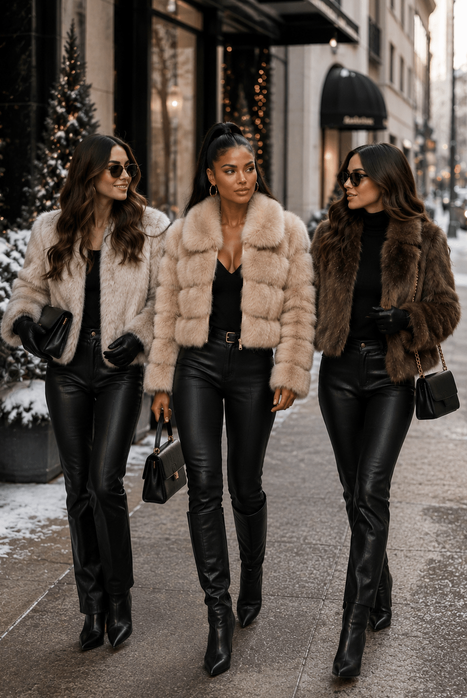 Michelina Faux Fox Fur Stitched Lapel Coat - Robbi & Angel