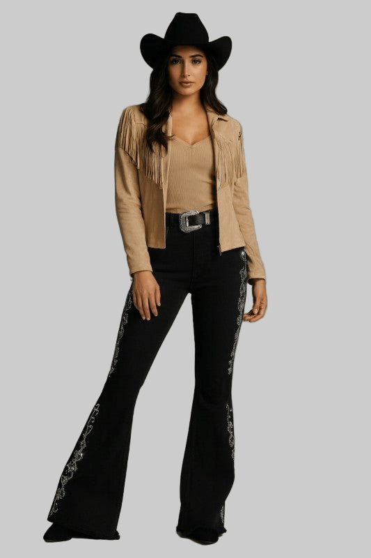 Midnight Rodeo Rhinestone Bell Bottom - Robbi & Angel