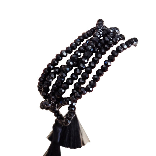 Midnight Tassel Drawstring Bracelet - Robbi & Angel