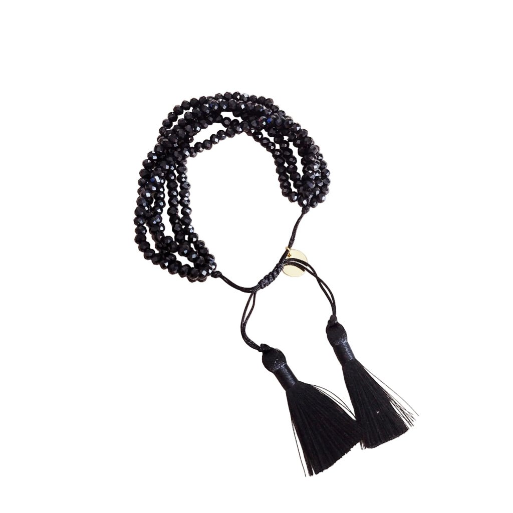 Midnight Tassel Drawstring Bracelet - Robbi & Angel