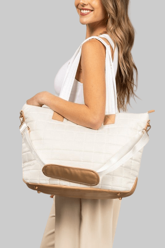 Mila Quilted Traveler Tote with Mini Clutch - Robbi & Angel