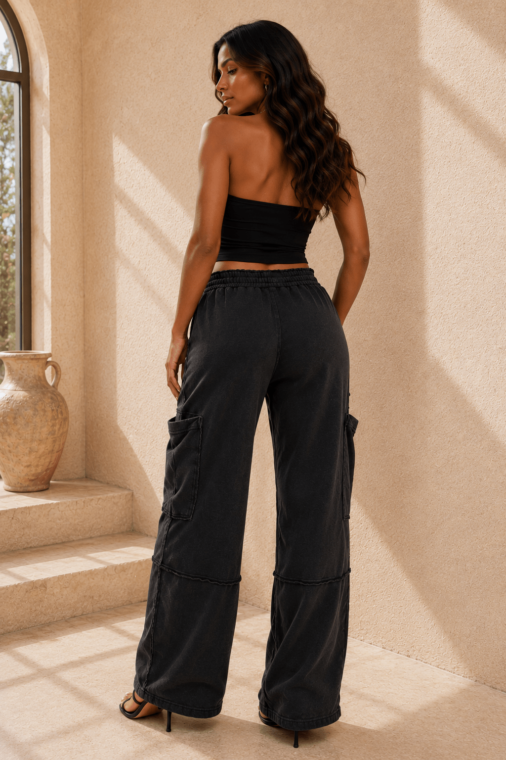 Millie Mineral Wash Wide Leg Cargo Pants - Robbi & Angel