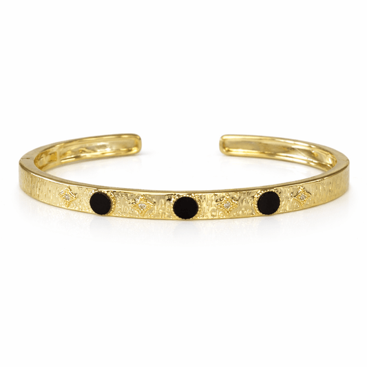 Mirabella Noir Gold Cuff Bracelet - Robbi & Angel