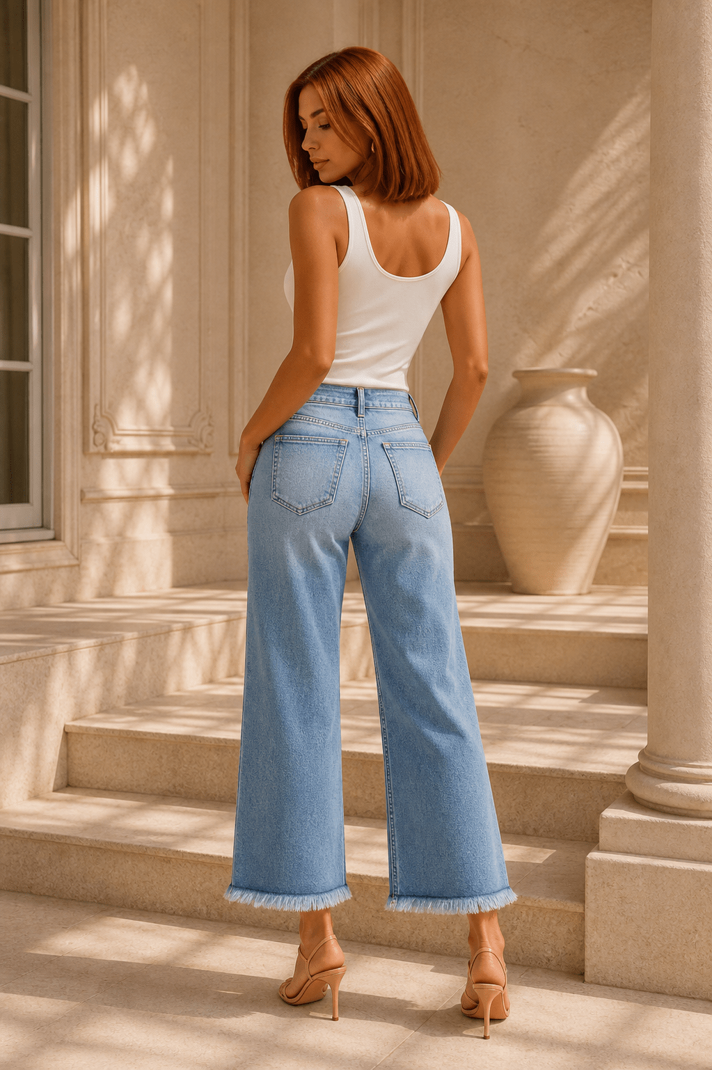 Monique Mid Rise Crop Wide Leg Jeans - Robbi & Angel