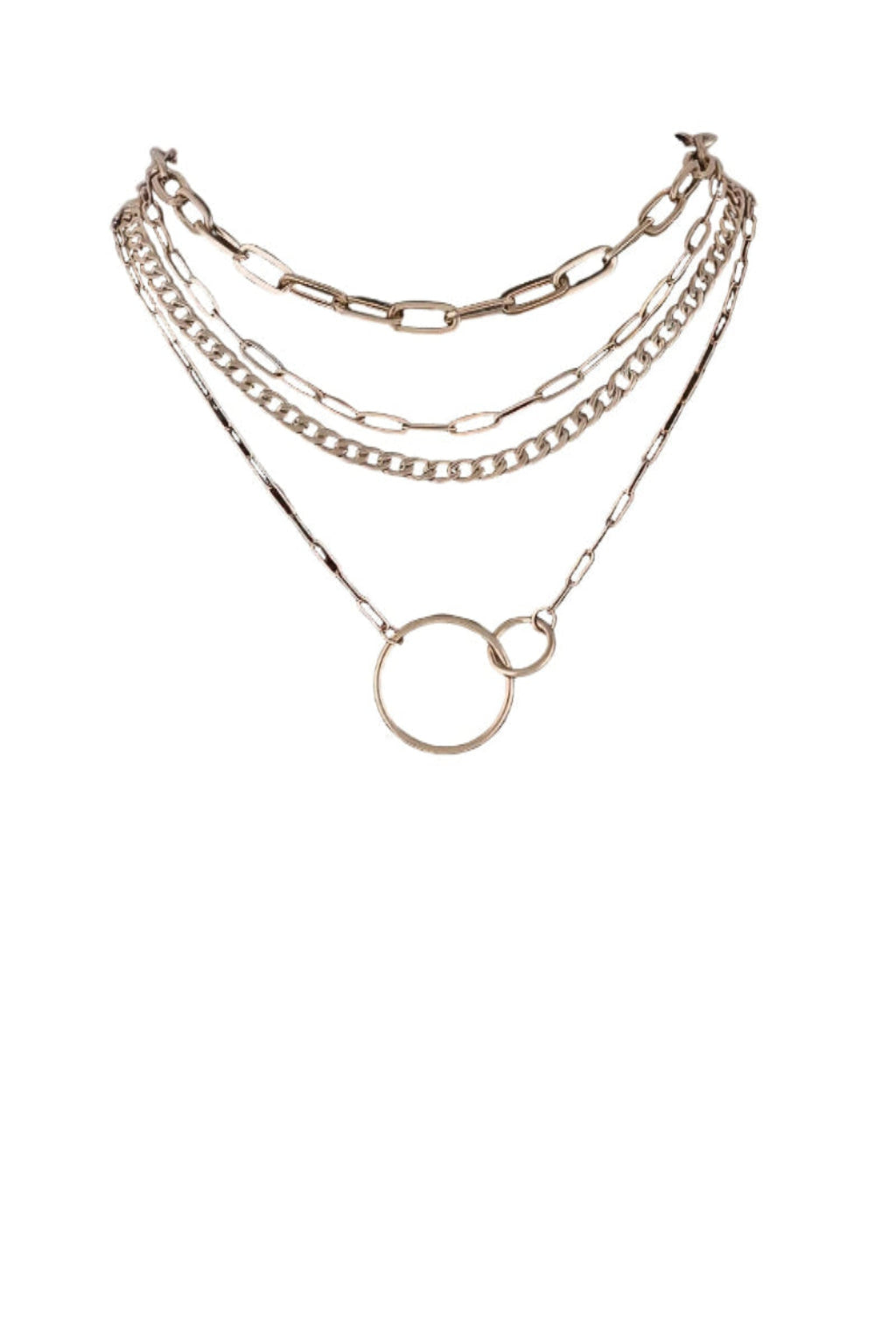 Multi Linked Circles Chain Necklace - Robbi & Angel