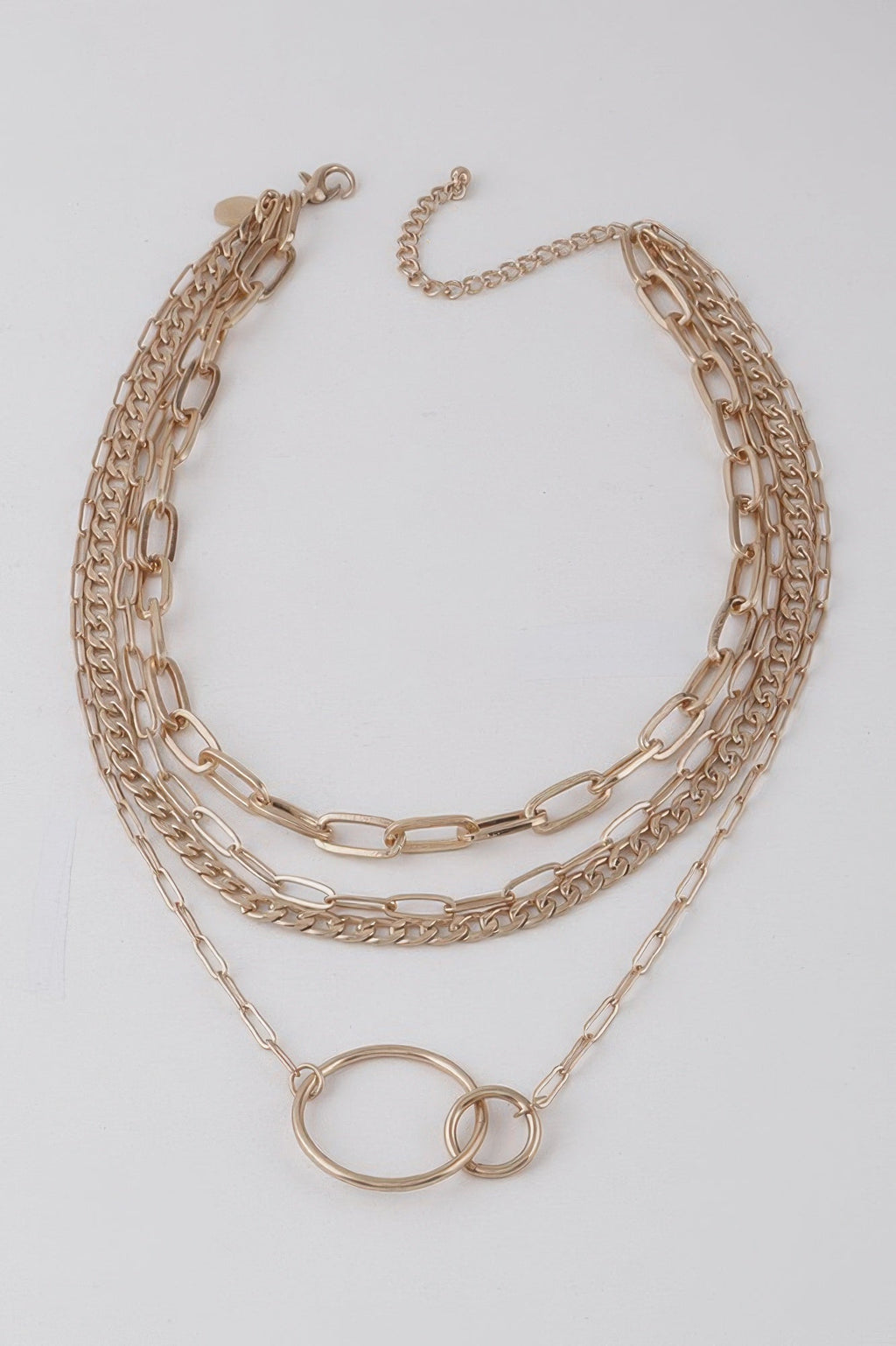 Multi Linked Circles Chain Necklace - Robbi & Angel