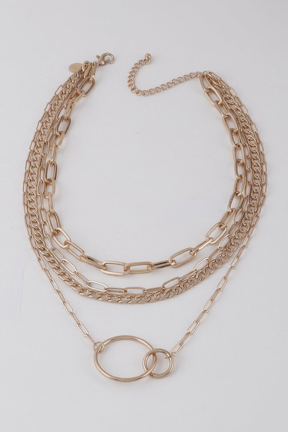 Multi Linked Circles Chain Necklace - Robbi & Angel