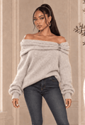 Nadia Off Shoulder Sweater With Hardware - Robbi & Angel