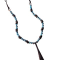 Nia Natural American Turquoise Necklace w/ Wood Beads & Tassel - Robbi & Angel