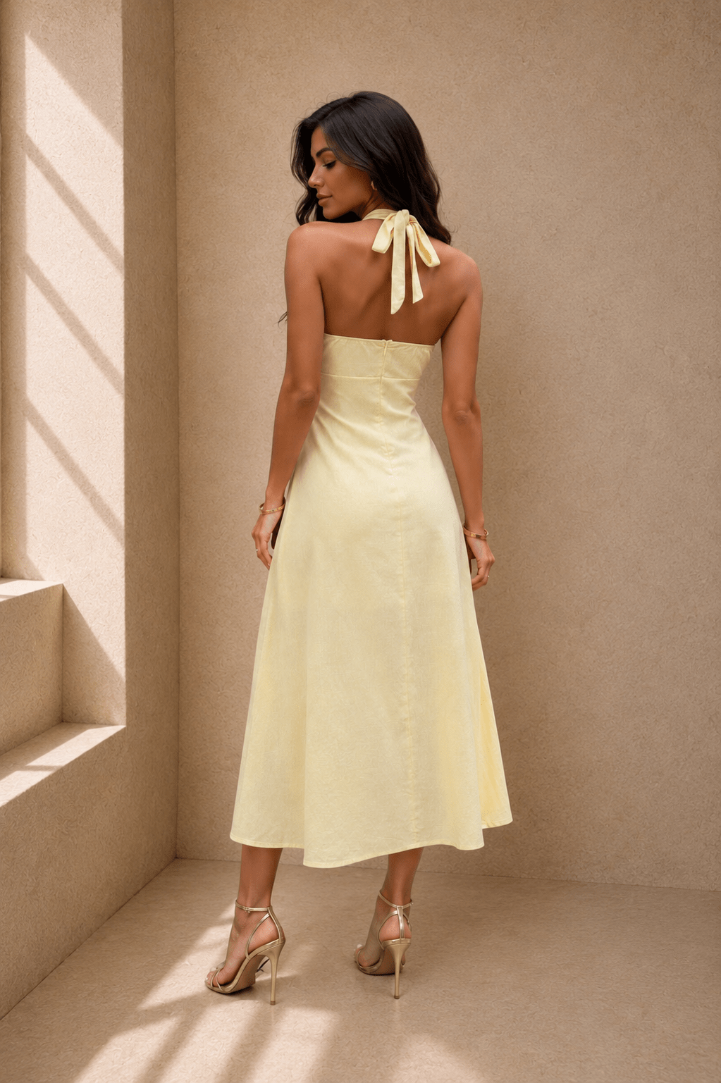 Nikki Halter Cross Neck Backless Dress - Robbi & Angel