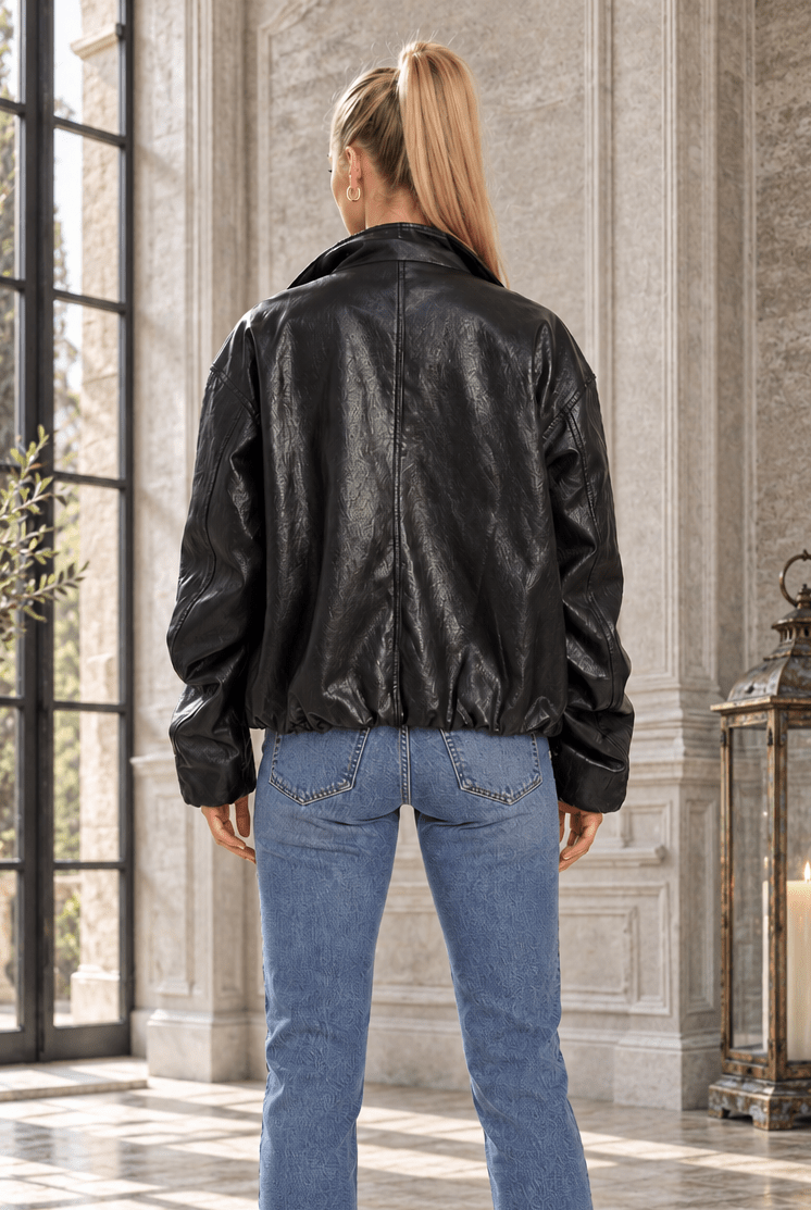 Nora High Collared Bomber Jacket - Robbi & Angel