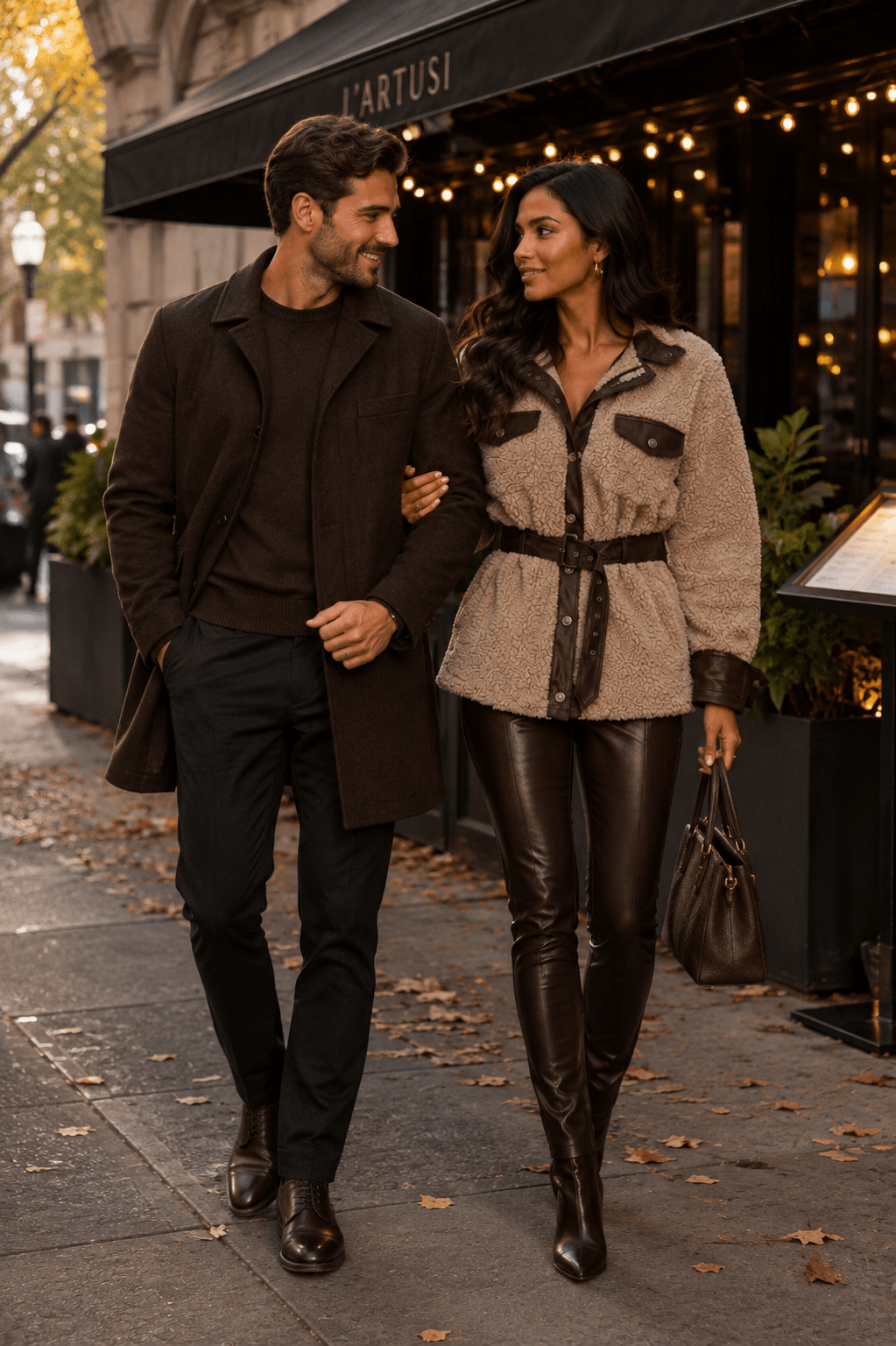 Nova Vintage PU Leather Jacket Lamb Fur Lined - Robbi & Angel