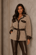 Nova Vintage PU Leather Jacket Lamb Fur Lined - Robbi & Angel