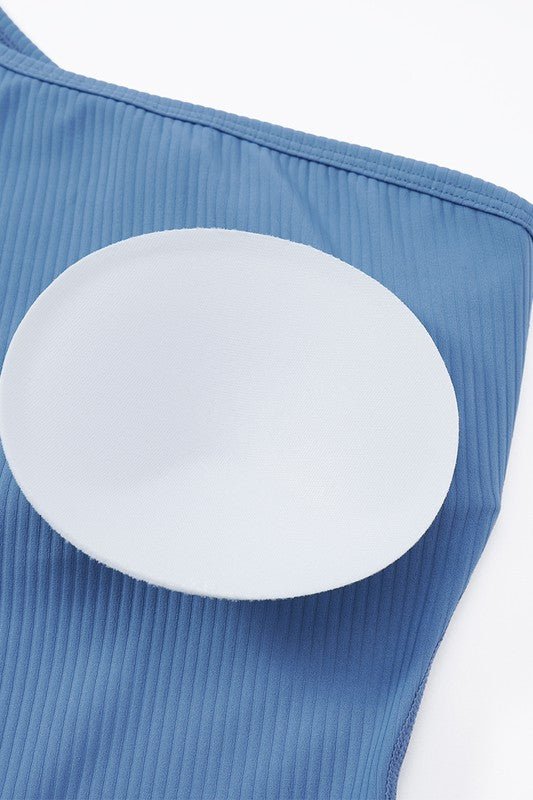 Oblique one - shoulder exercise fitness bodysuits - Robbi & Angel