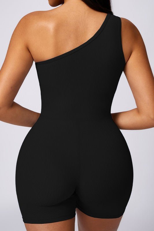 Oblique one - shoulder exercise fitness bodysuits - Robbi & Angel