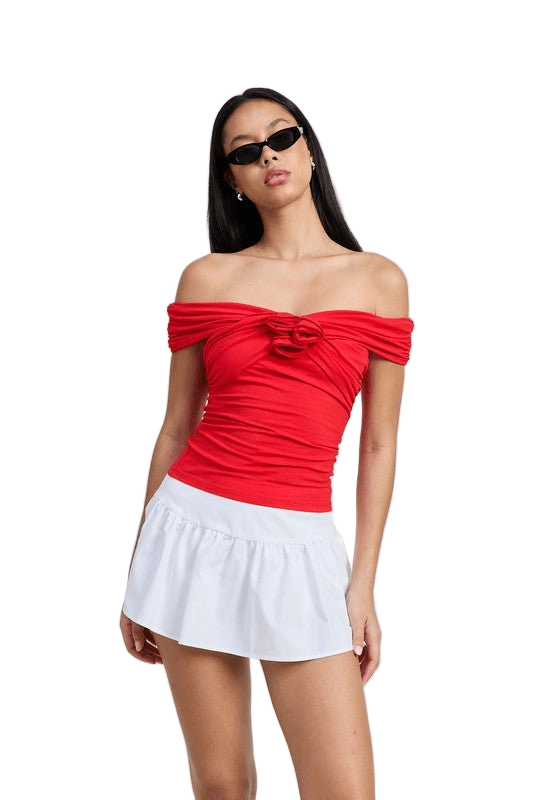 OFF SHOULDER ROSETTE TOP - Robbi & Angel