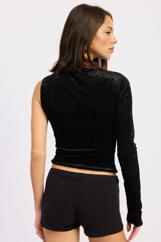 ONE SHOULDER TOP WITH HARDWARE DETAIL - Robbi & Angel