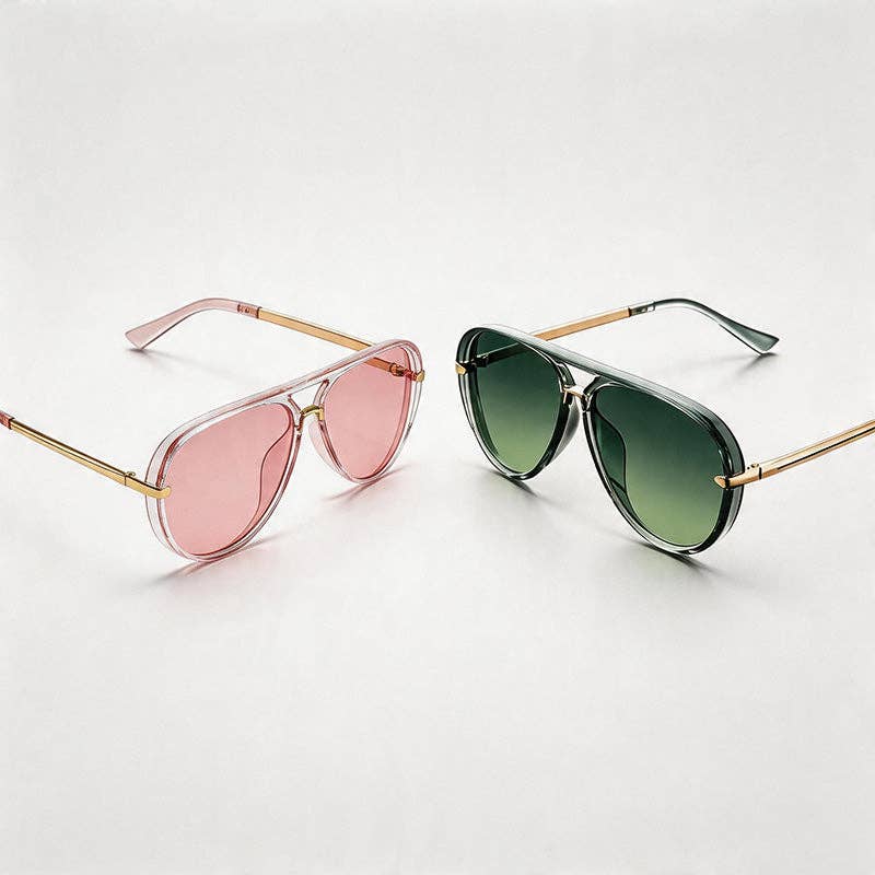 Oversized Aviator Sunglasses - Robbi & Angel