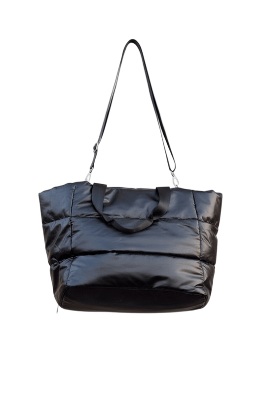 Oversized Stylish Metallic Puffer Tote - Robbi & Angel