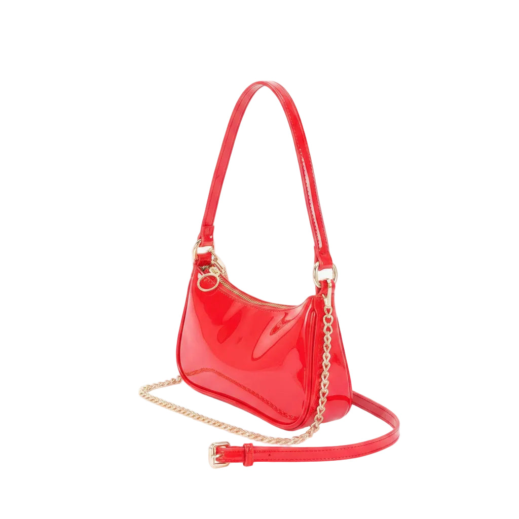 Patent Vegan Leather Chain Shoulder Bag - Robbi & Angel