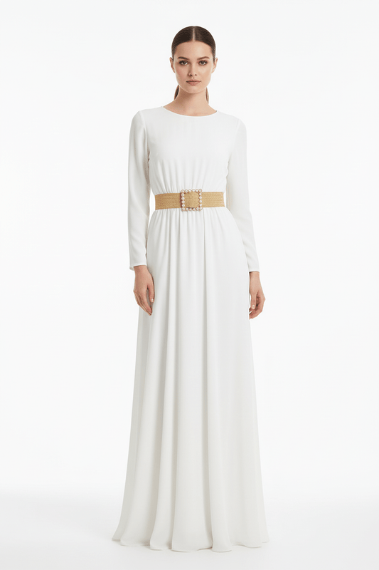 Pearl Buckle Straw Belt - Robbi & Angel