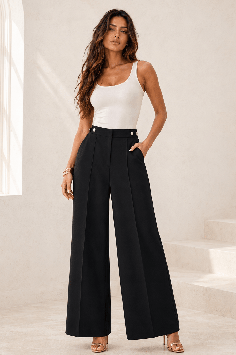 Pina Palazzo Woven Pants - Robbi & Angel