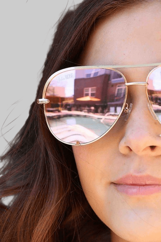 Pink Gold High Quality Unisex Aviator Sunglasses - Robbi & Angel