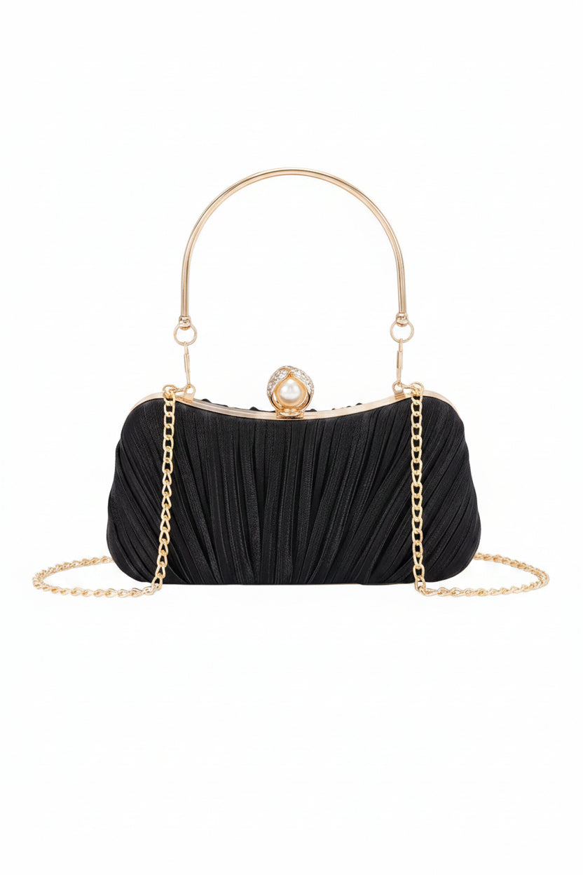 Elana Elegant Vertical Folds Clutch - Robbi & Angel