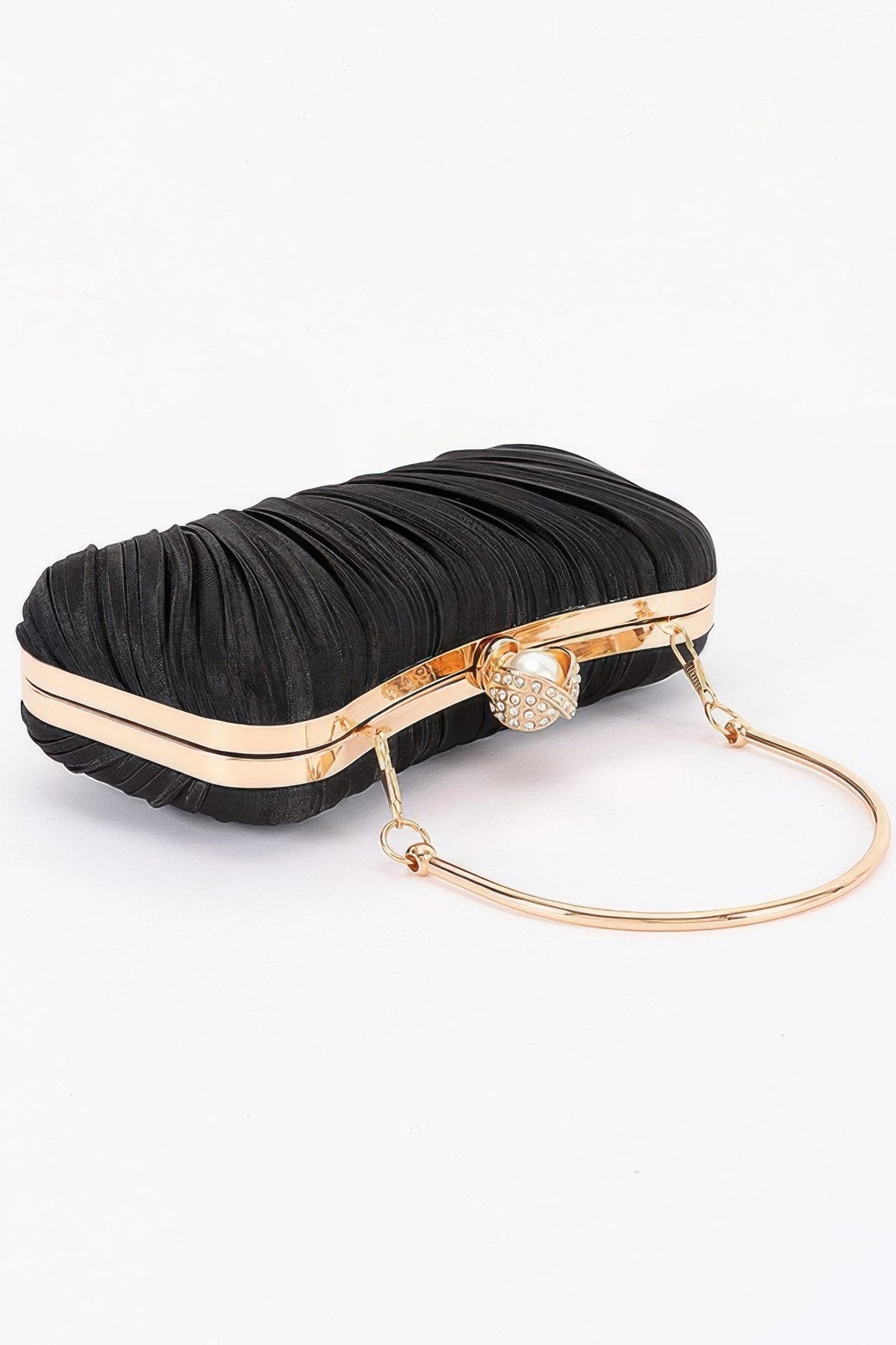 Elana Elegant Vertical Folds Clutch - Robbi & Angel
