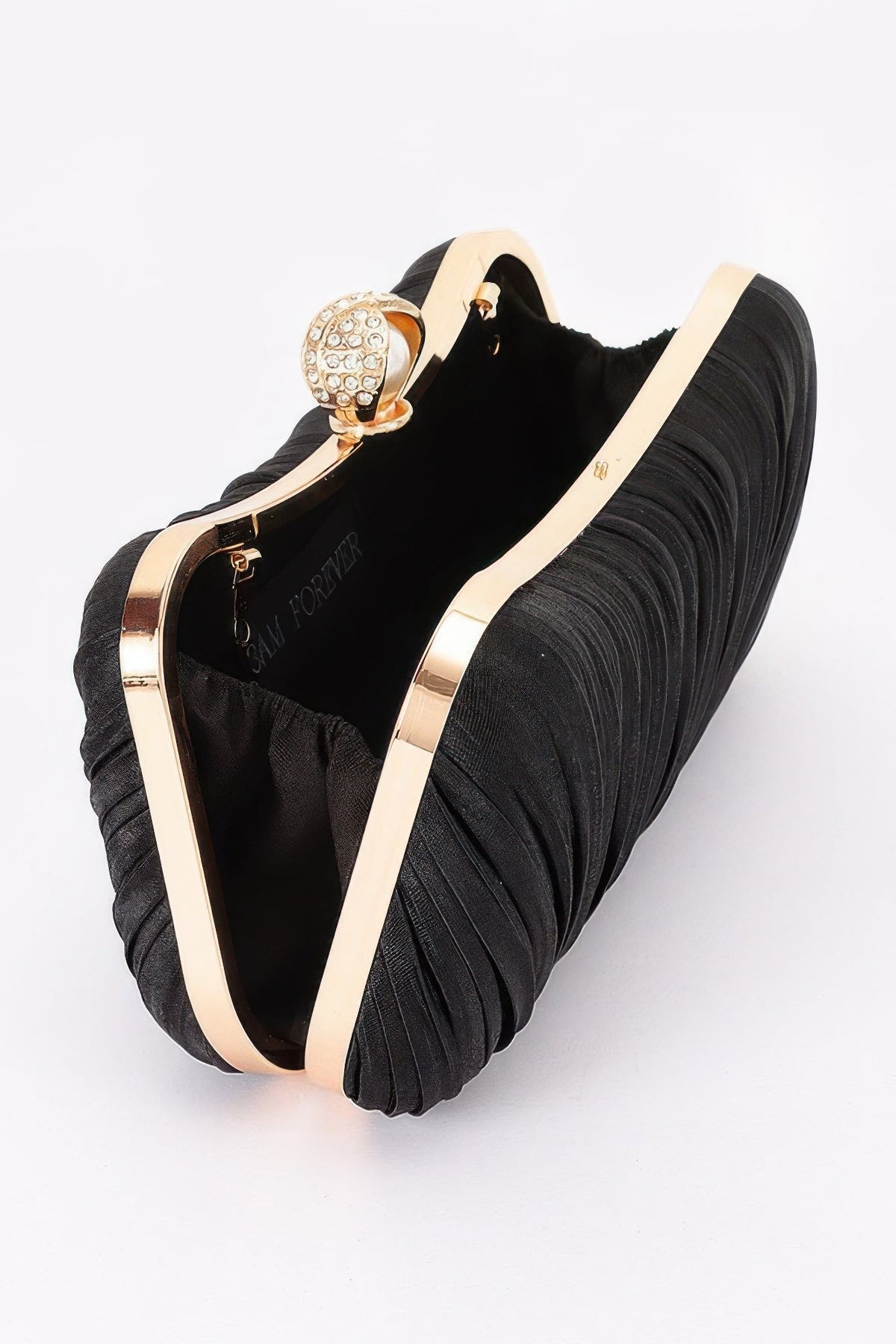 Elana Elegant Vertical Folds Clutch - Robbi & Angel