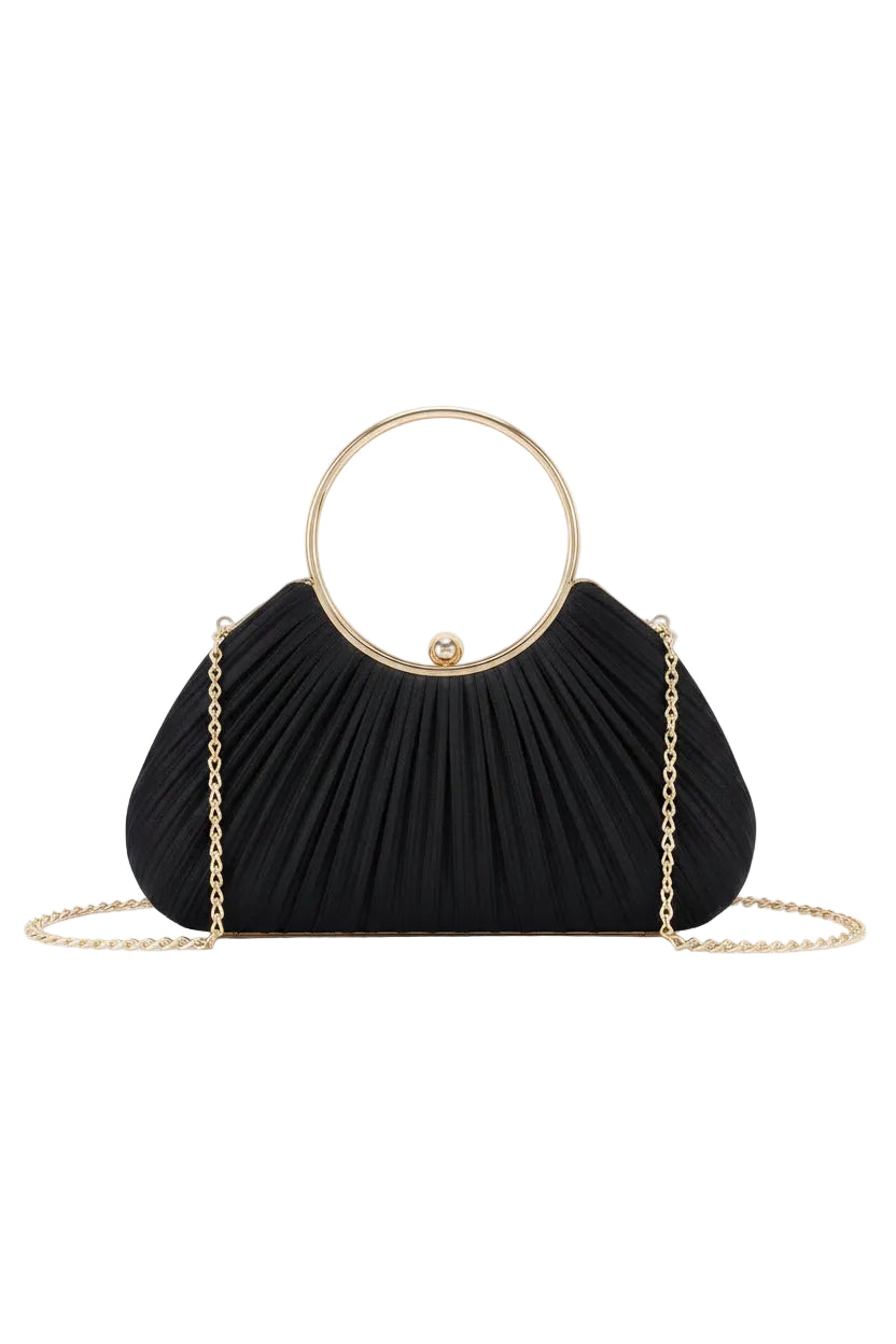 Pleated Polyester Party Clutch - Robbi & Angel
