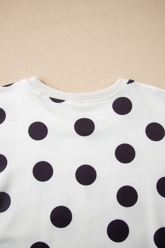 Polka Dot Pullover and Drawstring Shorts Set - Robbi & Angel