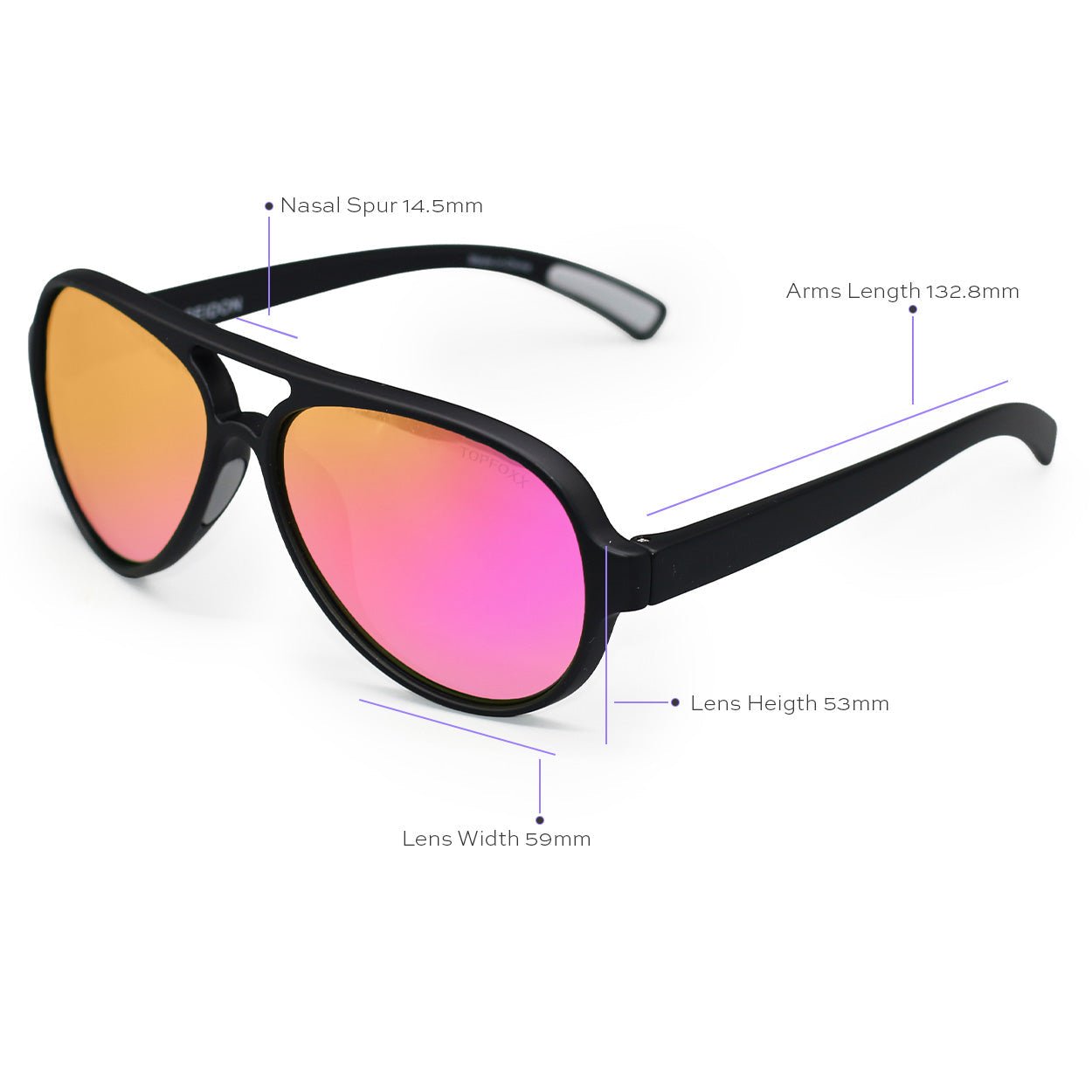 Poseidon Mirrored Pink – Tangle-Free Floating Aviators - Robbi & Angel