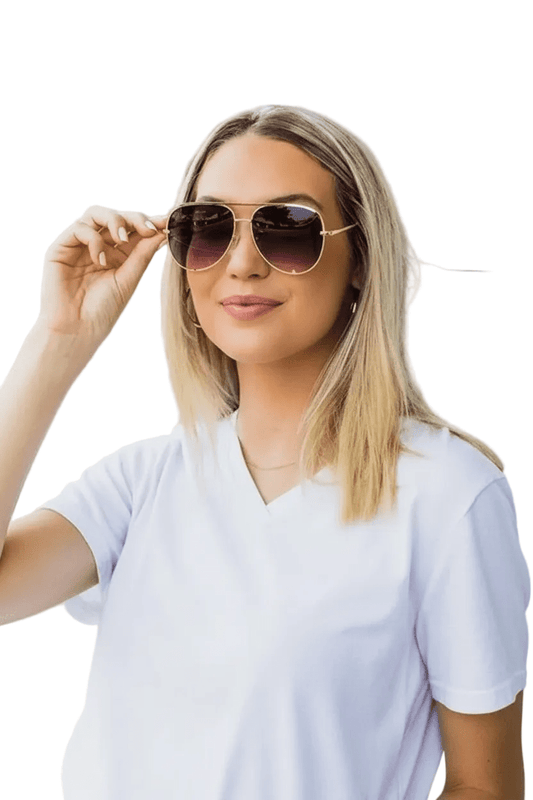 Purple Gold Aviator Sunglasses - Robbi & Angel