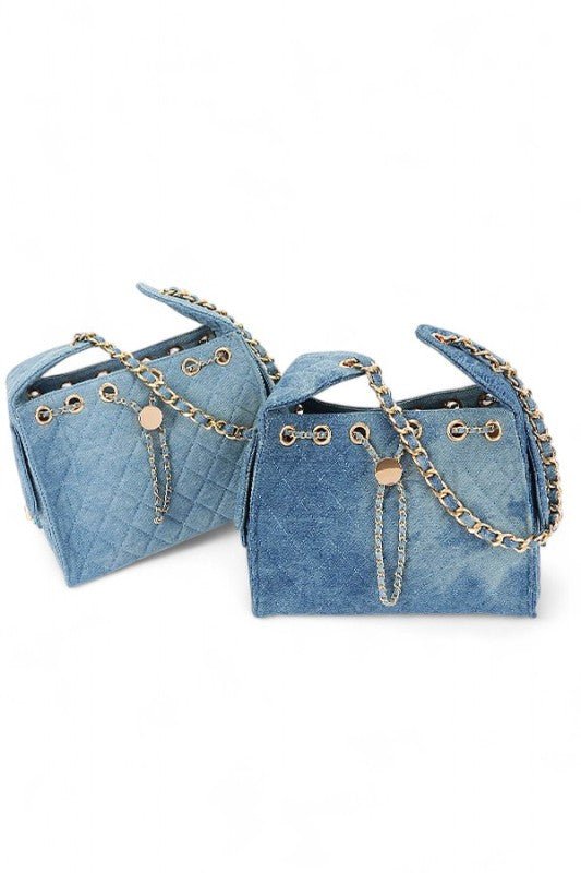 Quilted Denim Fashion Shoulder Bag - Robbi & Angel
