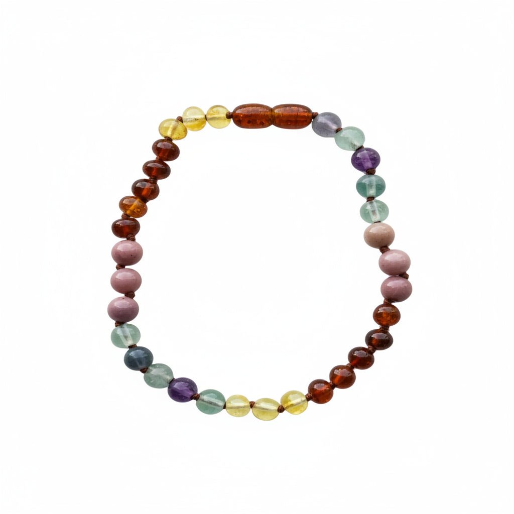 Raven Raw Baltic Sea Amber + Stone Rainbow - Robbi & Angel