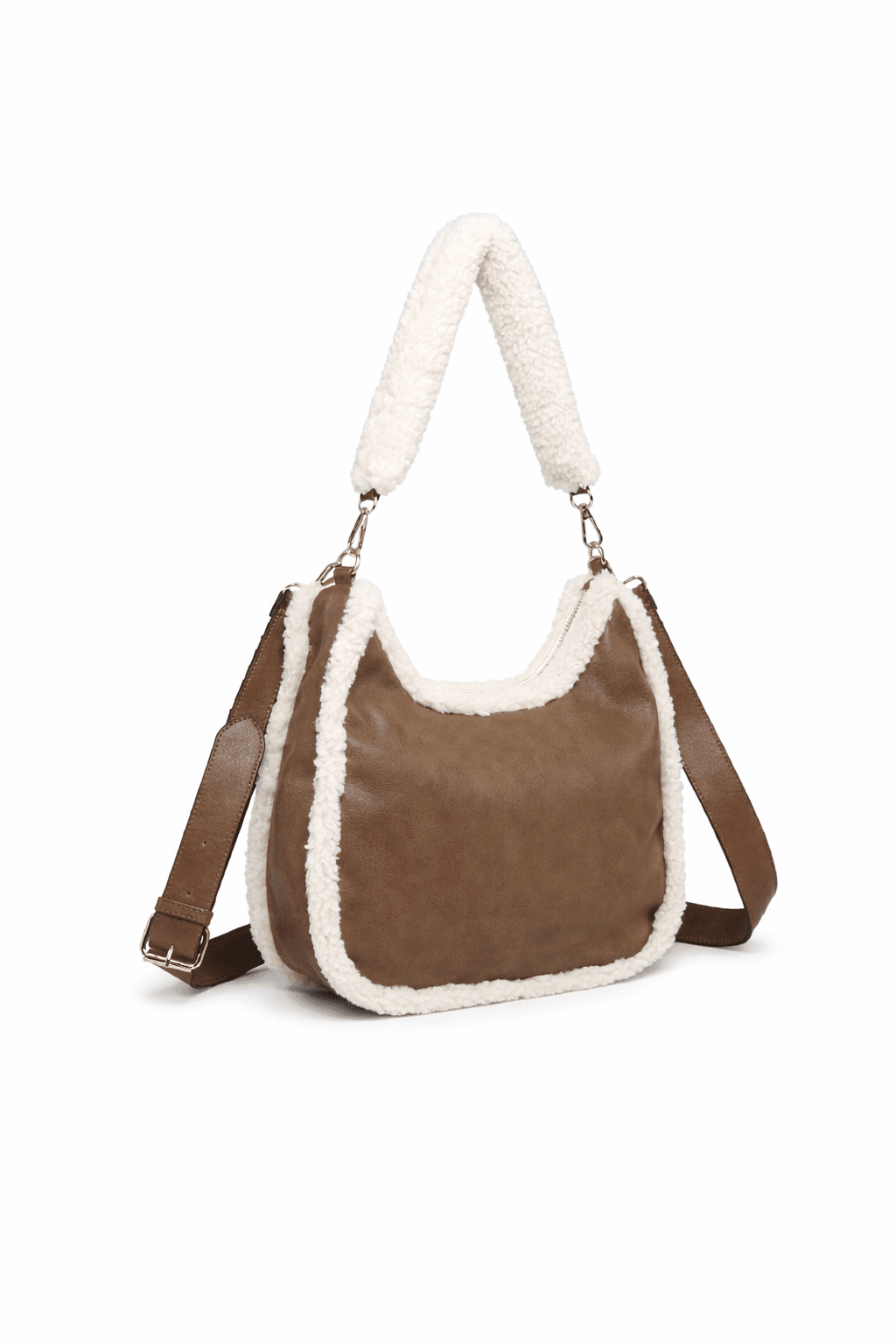 Reece Sherpa Trim Satchel Shoulder Bag - Robbi & Angel