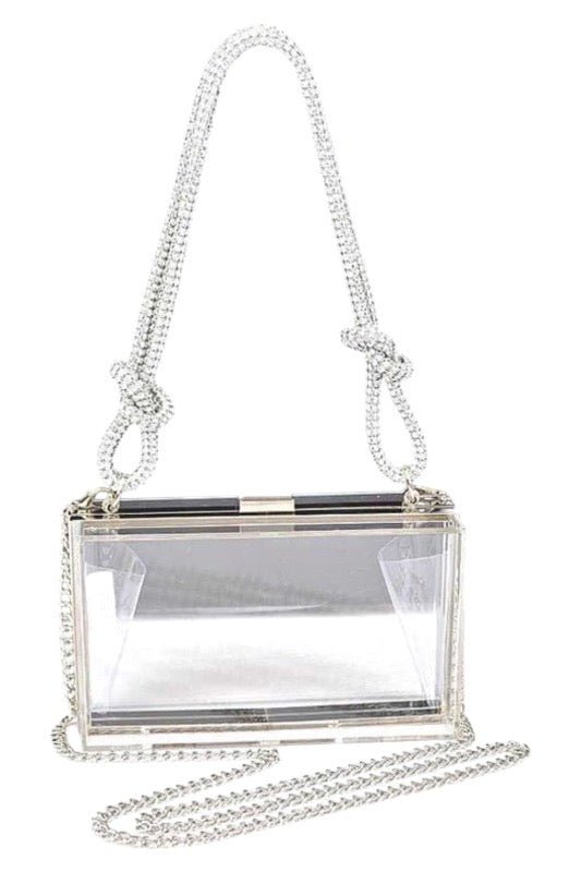 Rhinesotne Top Handle Acrylic Cleared Box Clutch - Robbi & Angel