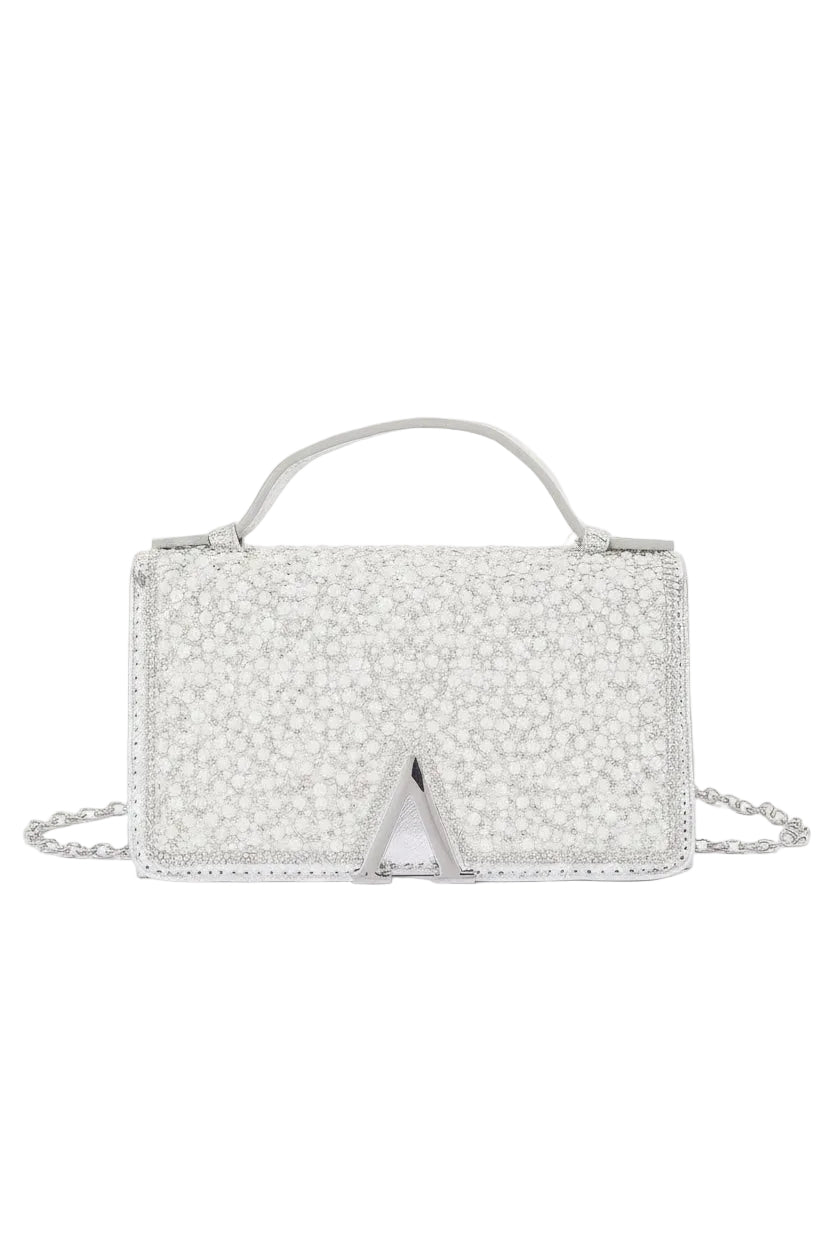 Rhinestone And Pearl Flap Clutch - Robbi & Angel