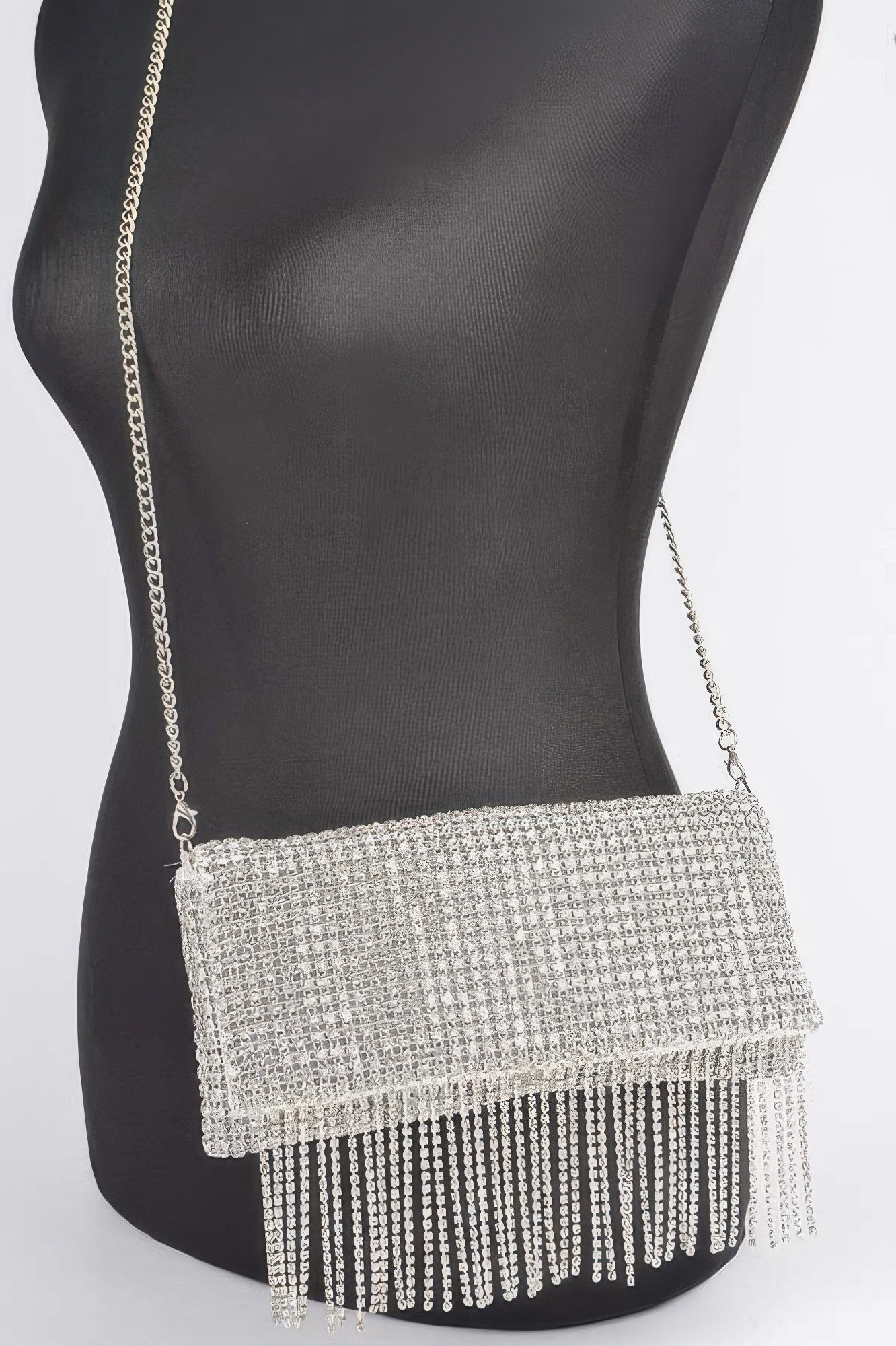 Rhinestone Fringe Clutch - Robbi & Angel