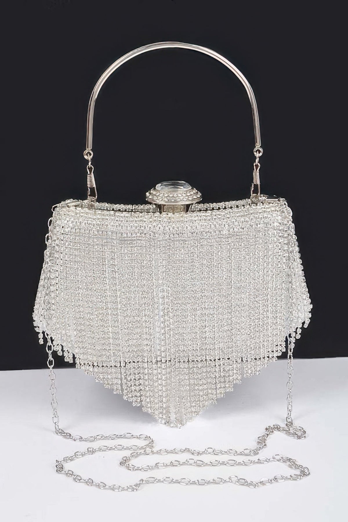 Rhinestone Fringe Party Cluth - Robbi & Angel