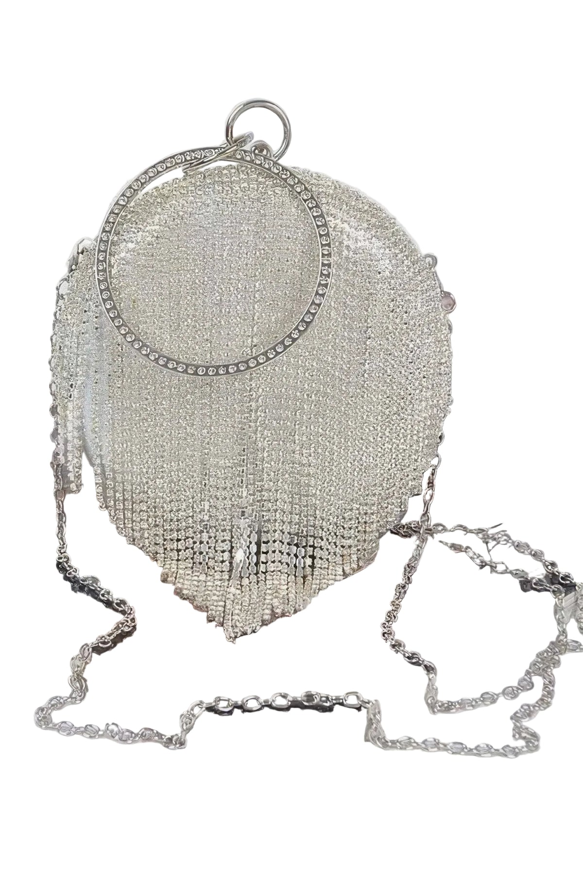 Rhinestone Fringe Round Party Bag - Robbi & Angel