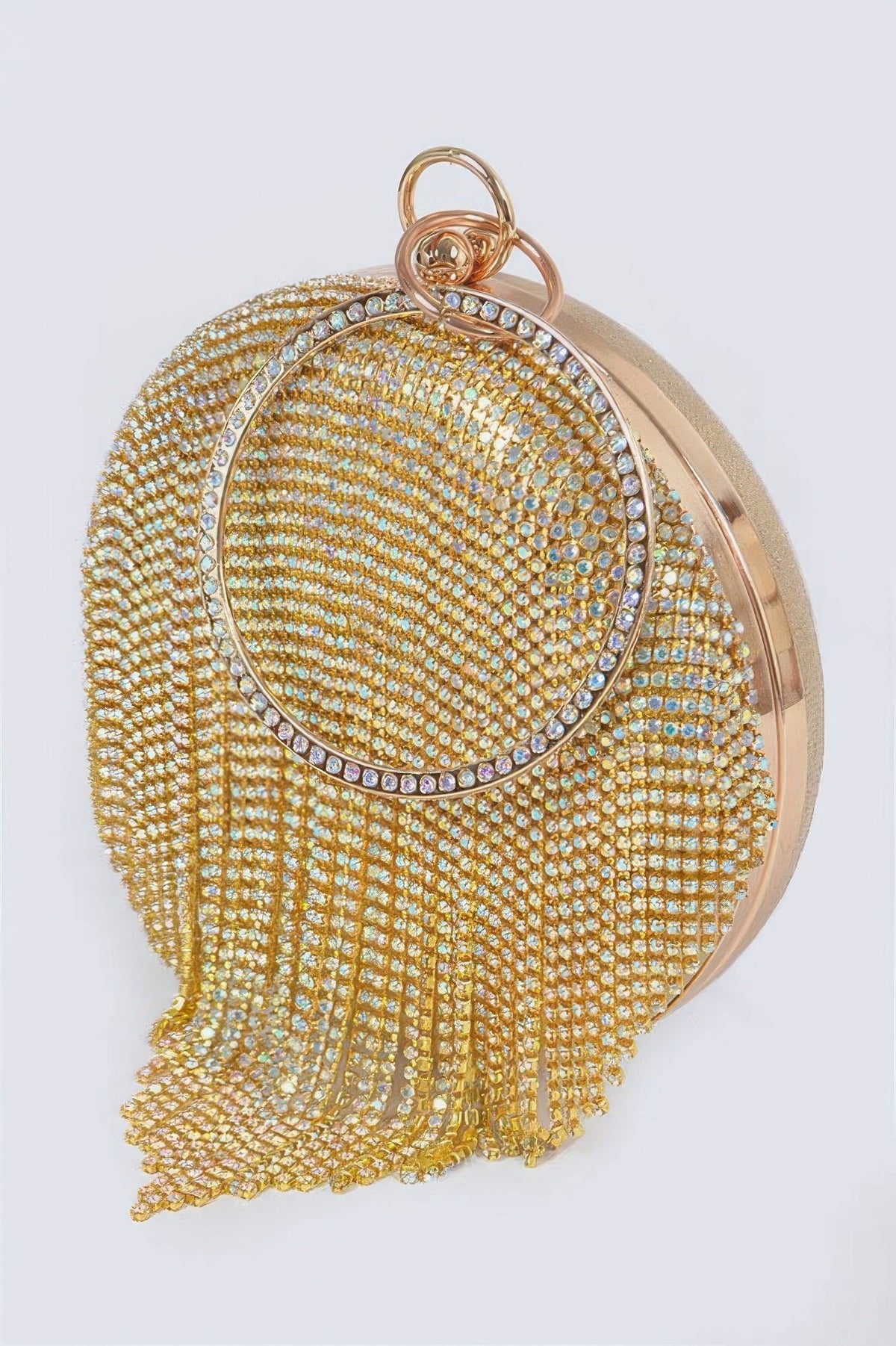 Rhinestone Fringe Round Party Bag - Robbi & Angel