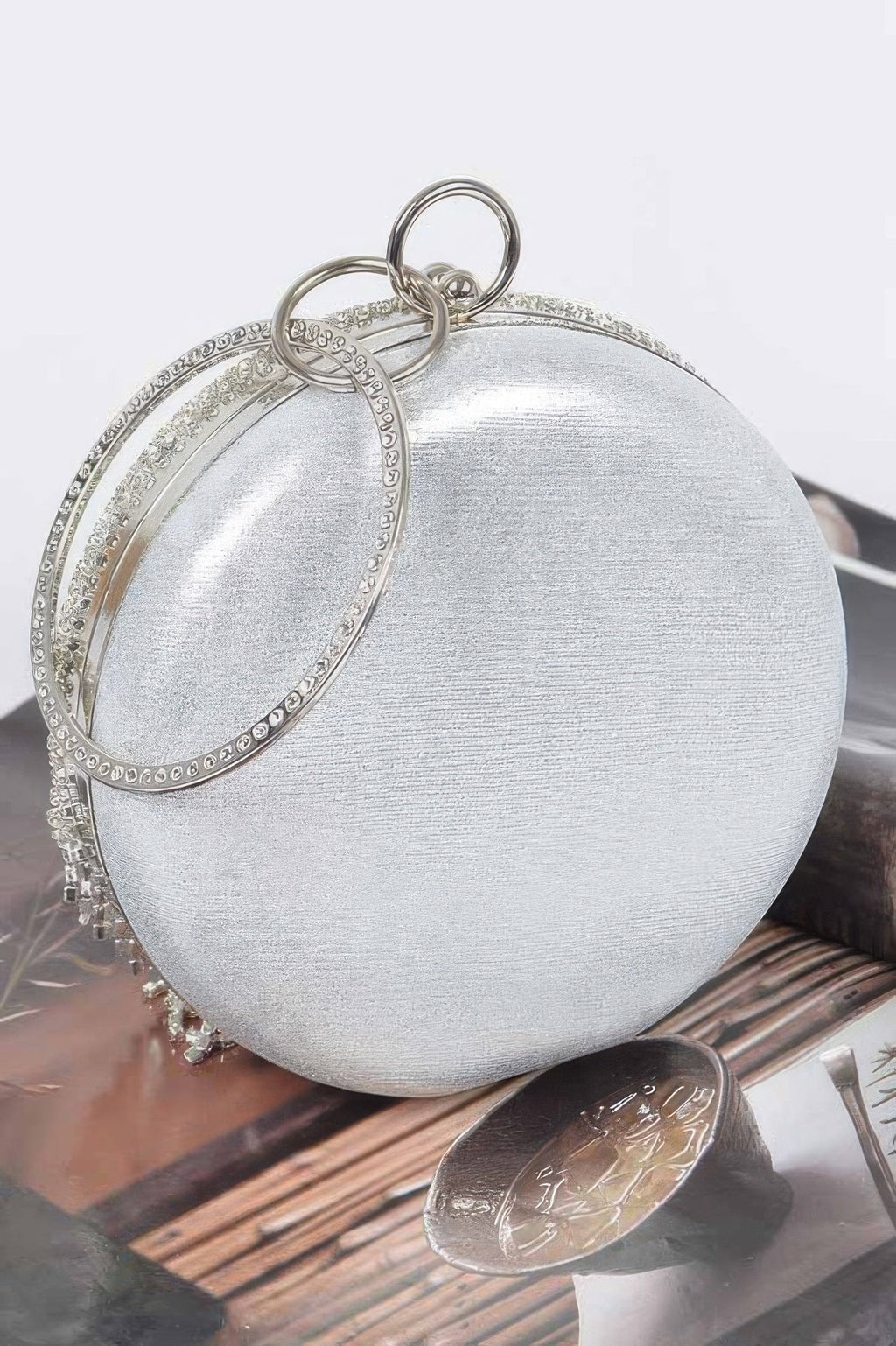 Rhinestone Fringe Round Party Bag - Robbi & Angel