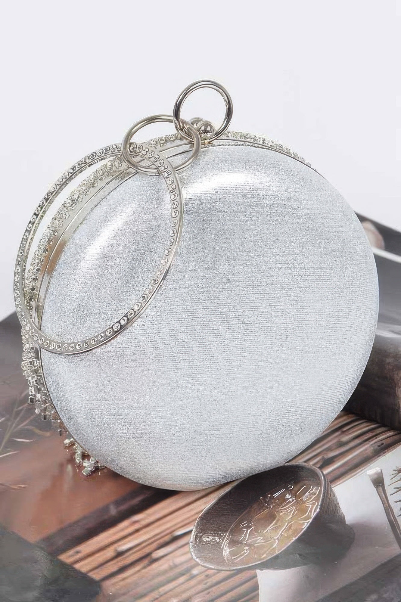 Rhinestone Fringe Round Party Bag - Robbi & Angel